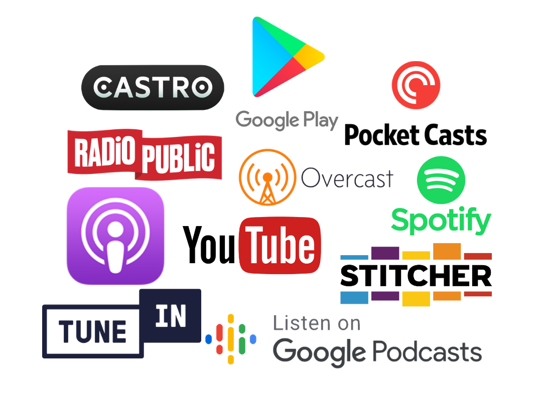 Picture of Podcast Platforms for the Road to Wine Expert Podcast - Spotify Stitcher YouTube Google Podcast iTunes Overcast Pocket Casts Radio Public Castro Apple Podcasts